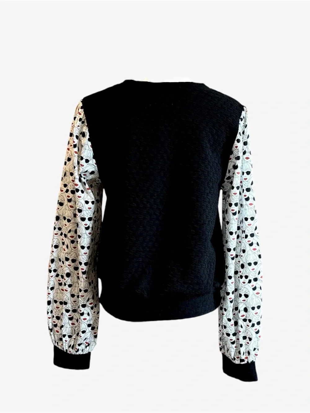 Porridge Anthropologie Puff Balloon Sleeve Quilted Blouse NWT White Black Small